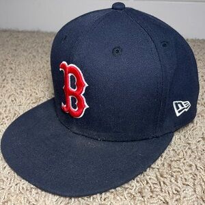 Boston Red Sox 59Fifty New Era Game Low Profile Fitted Hat Navy Blue Size 7 1/2